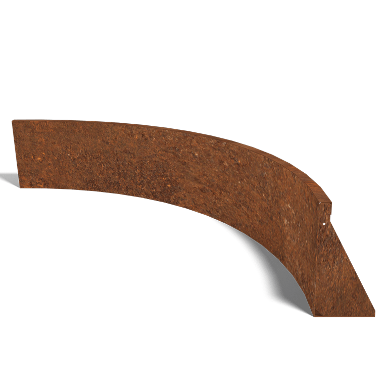 Corten plieno atraminė sienelė vidinis išlinkis 150 x 150 cm (aukštis 40 cm)