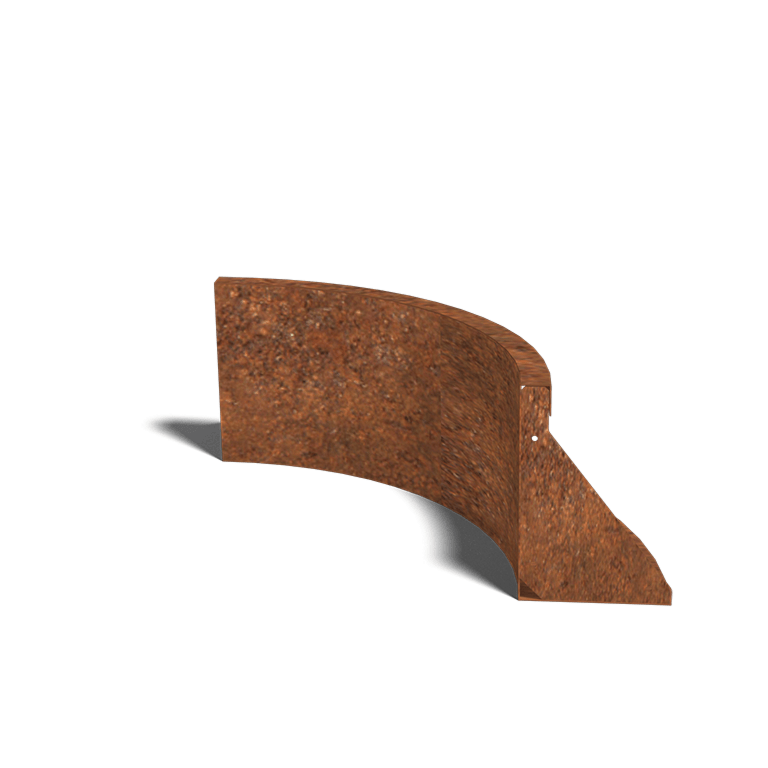 Corten plieno atraminė sienelė vidinis išlinkis 50 x 50 cm (aukštis 30 cm)