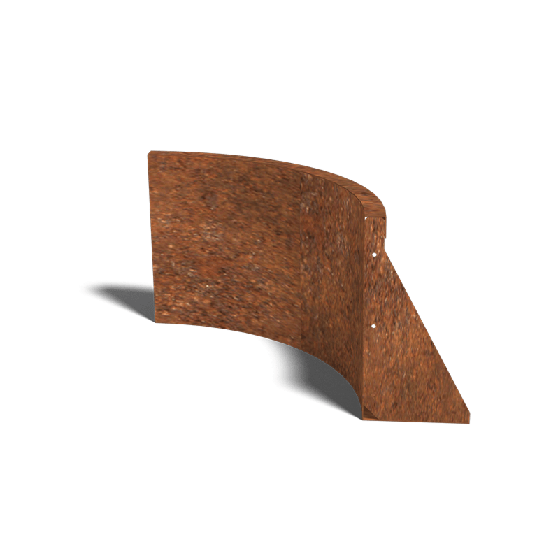 Corten plieno atraminė sienelė vidinis išlinkis 50 x 50 cm (aukštis 40 cm)