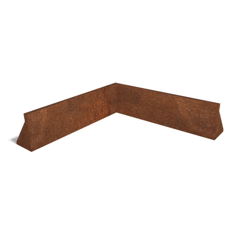 Corten plieno atraminė sienelė vidinis kampas 100 x 100 cm (aukštis 30 cm)