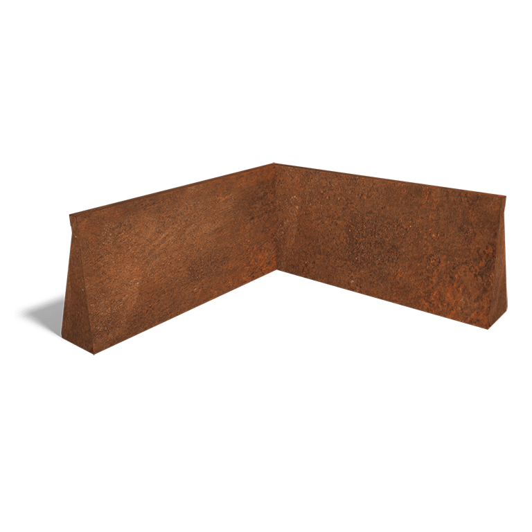 Corten plieno atraminė sienelė vidinis kampas 100 x 100 cm (aukštis 50 cm)