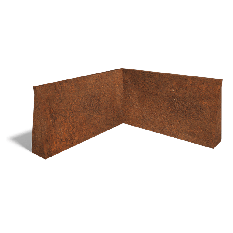 Corten plieno atraminė sienelė vidinis kampas 100 x 100 cm (aukštis 60 cm)