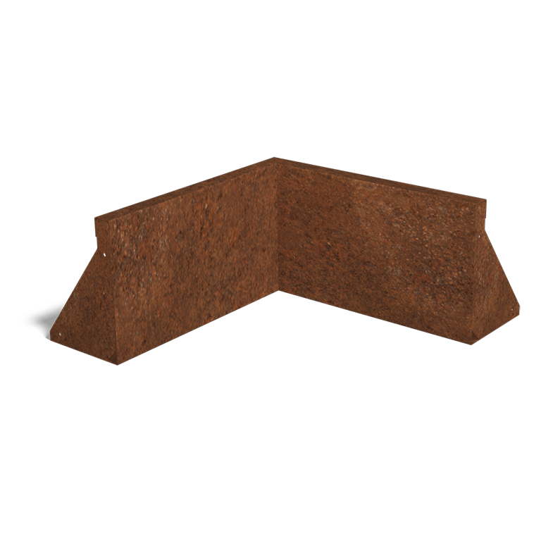 Corten plieno atraminė sienelė vidinis kampas 50 x 50 cm (aukštis 30 cm)
