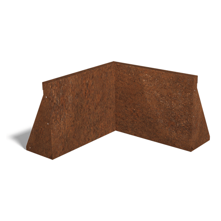 Corten plieno atraminė sienelė vidinis kampas 50 x 50 cm (aukštis 40 cm)