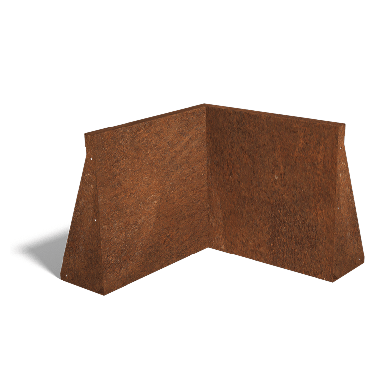 Corten plieno atraminė sienelė vidinis kampas 50 x 50 cm (aukštis 50 cm)