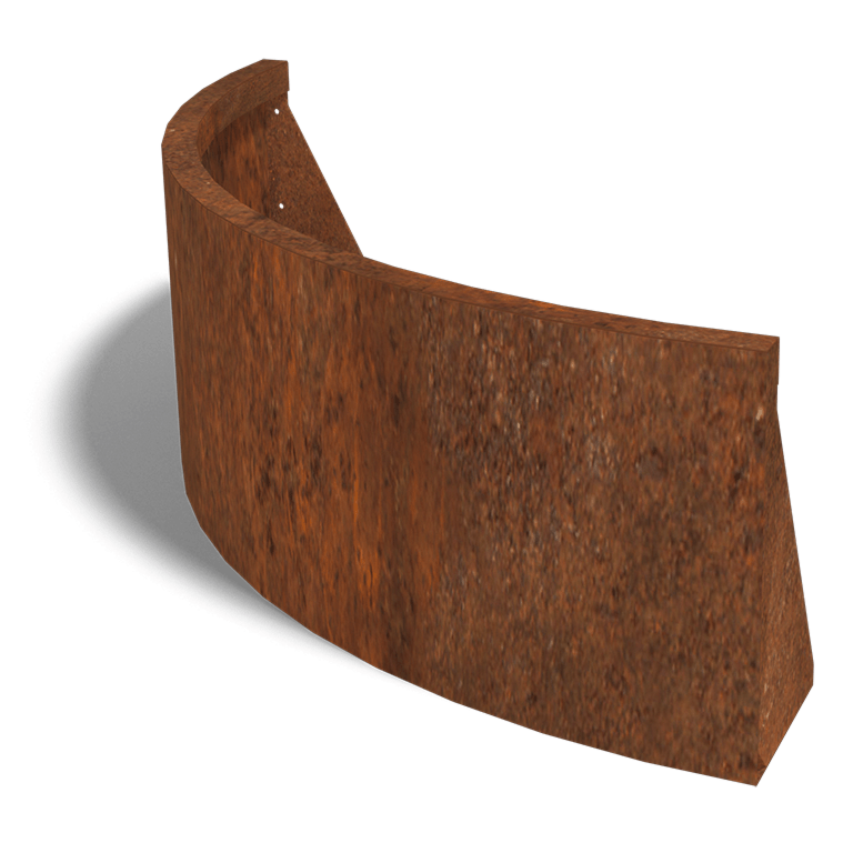 Corten plieno atraminė sienelė išorinis išlinkis 100 x 100 cm (aukštis 40 cm)