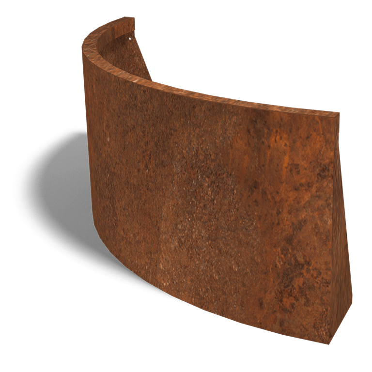 Corten plieno atraminė sienelė išorinis išlinkis 100 x 100 cm (aukštis 50 cm)
