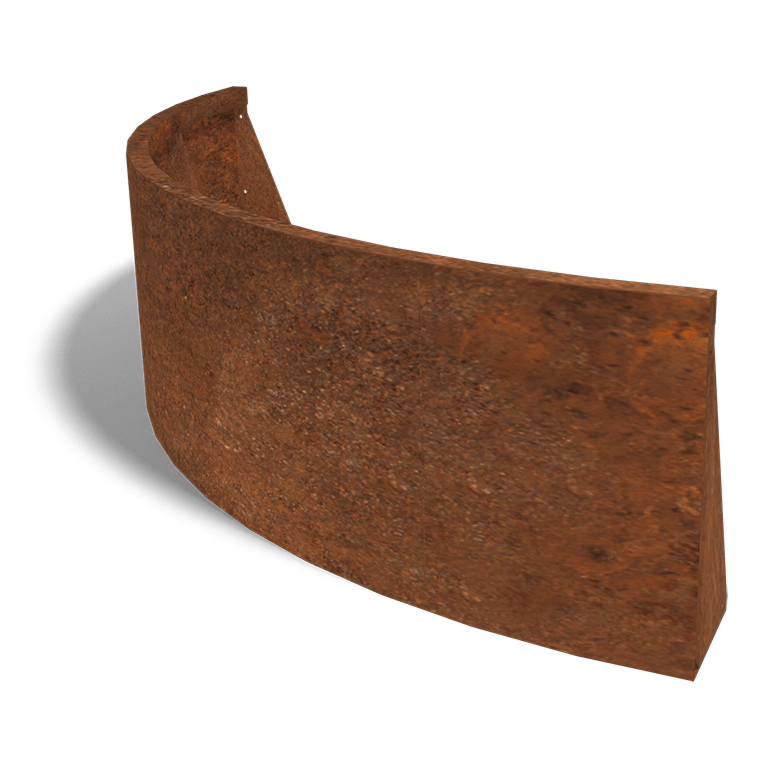 Corten plieno atraminė sienelė išorinis išlinkis 150 x 150 cm (aukštis 50 cm)