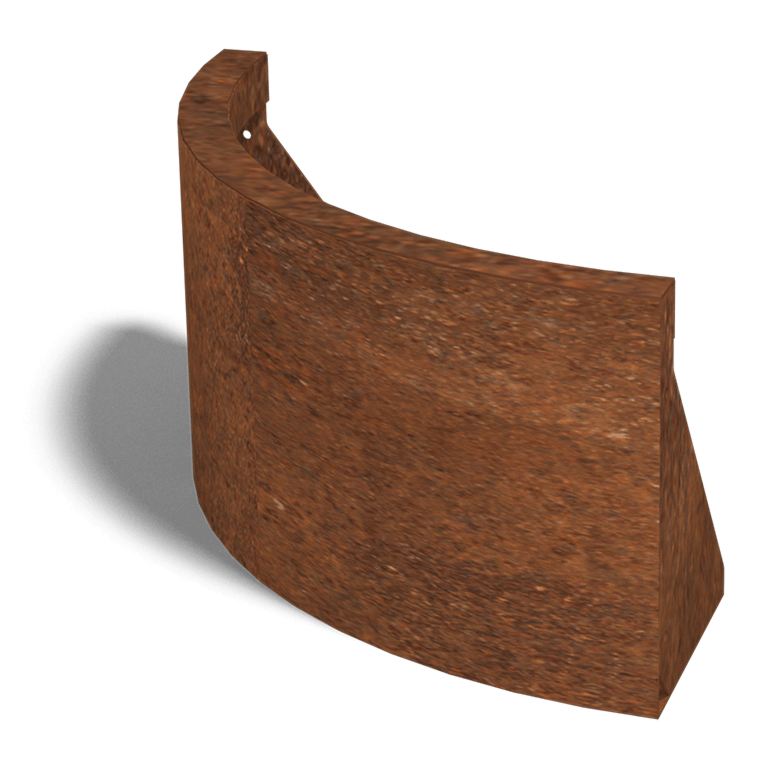 Corten plieno atraminė sienelė išorinis išlinkis 50 x 50 cm (aukštis 30 cm)