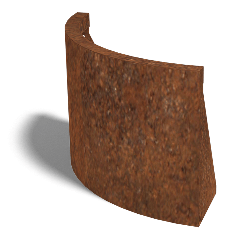 Corten plieno atraminė sienelė išorinis išlinkis 50 x 50 cm (aukštis 40 cm)