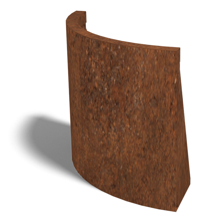 Corten plieno atraminė sienelė išorinis išlinkis 50 x 50 cm (aukštis 50 cm)
