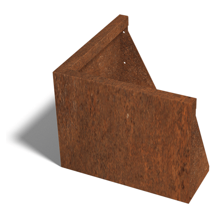 Corten plieno atraminė sienelė išorinis kampas 50 x 50 cm (aukštis 40 cm)