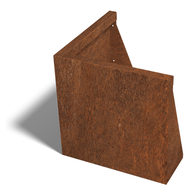 Corten plieno atraminė sienelė išorinis kampas 50 x 50 cm (aukštis 50 cm)