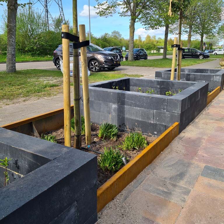 Corten plieno atraminė sienelė tiesus 150 cm (aukštis 30 cm)