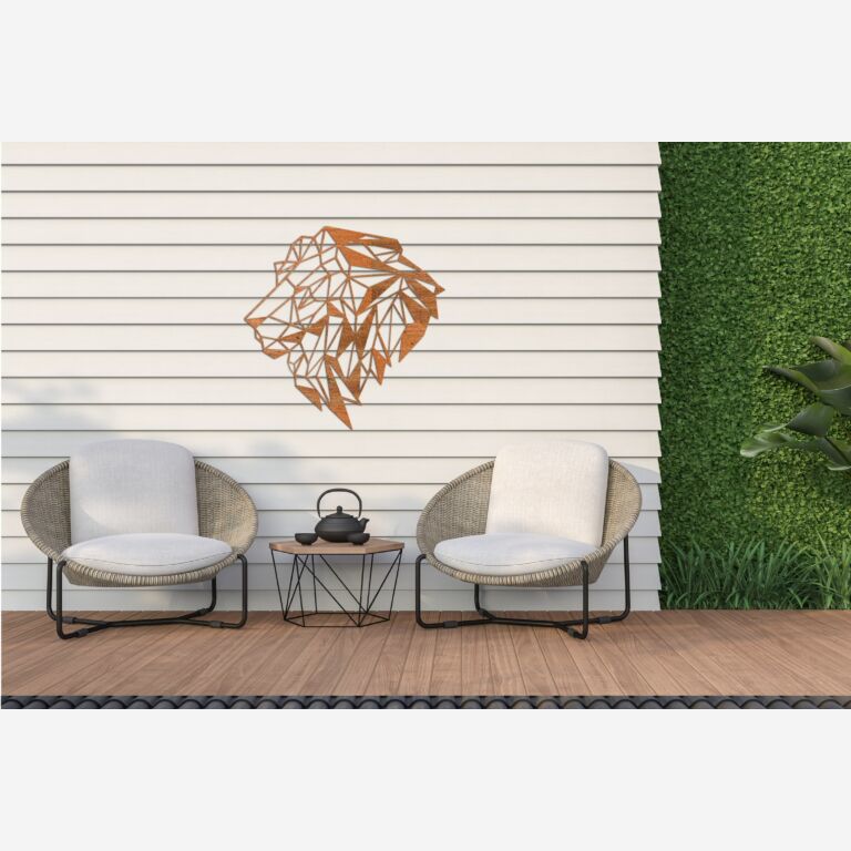 Corten plieno sienų dekoracijos Liūtas 2.0