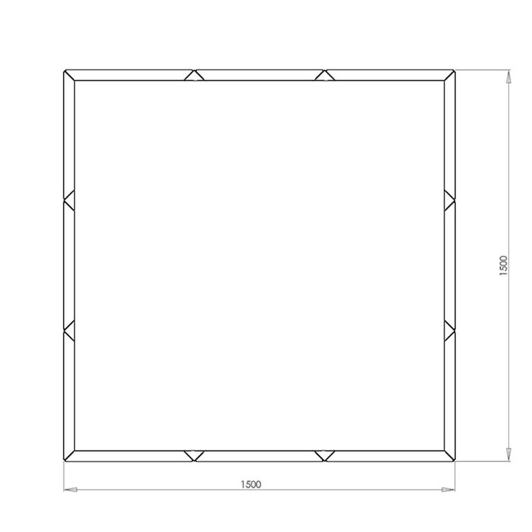 Milteliniu būdu dengtas plieninis lauko vazonas Miami xxl 150 x 150 cm