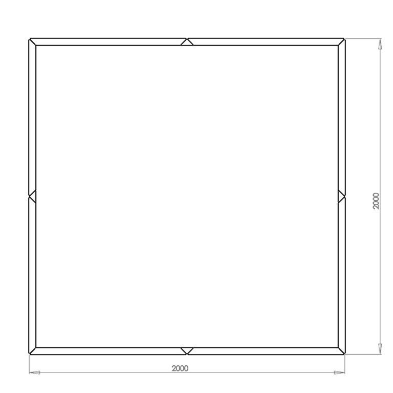 Milteliniu būdu dengtas plieninis lauko vazonas Miami xxl 200 x 200 cm