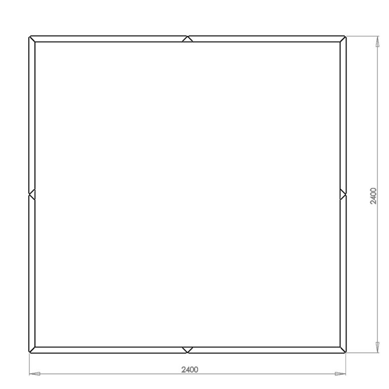 Milteliniu būdu dengtas plieninis lauko vazonas Majamis xxl 240 x 240 cm