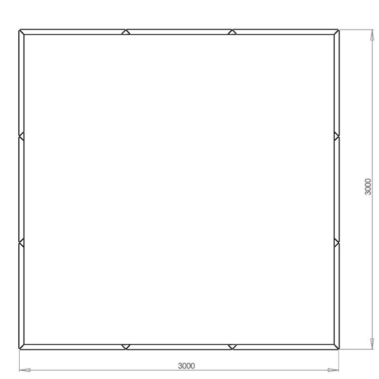 Milteliniu būdu dengtas plieninis lauko vazonas Majamis xxl 300 x 300 cm