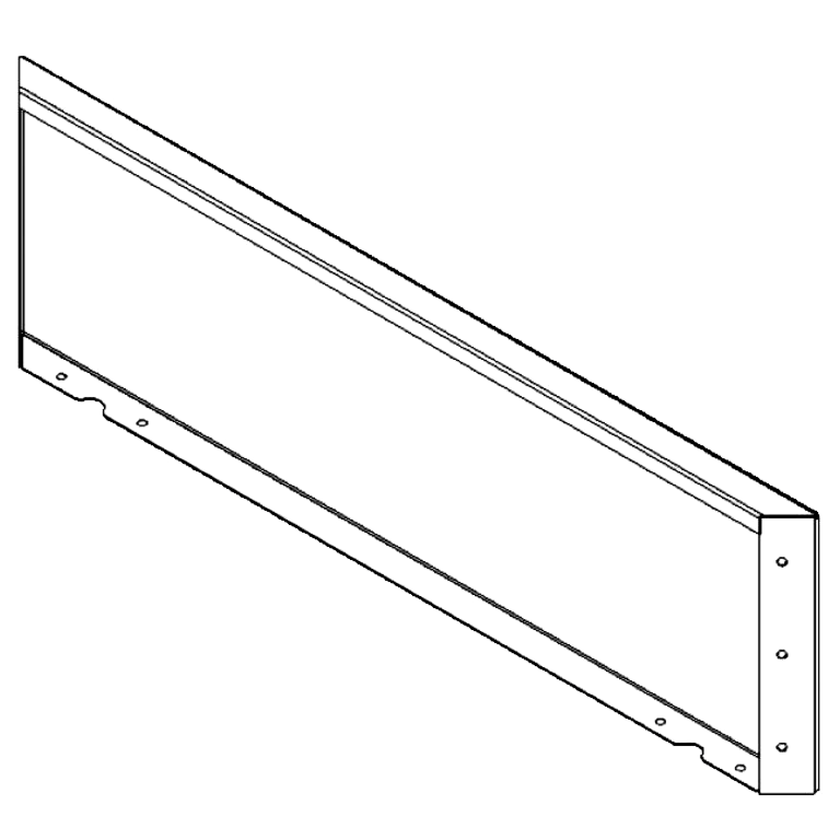 Milteliniu būdu dengtas plieninis skydas 30 x 100 cm