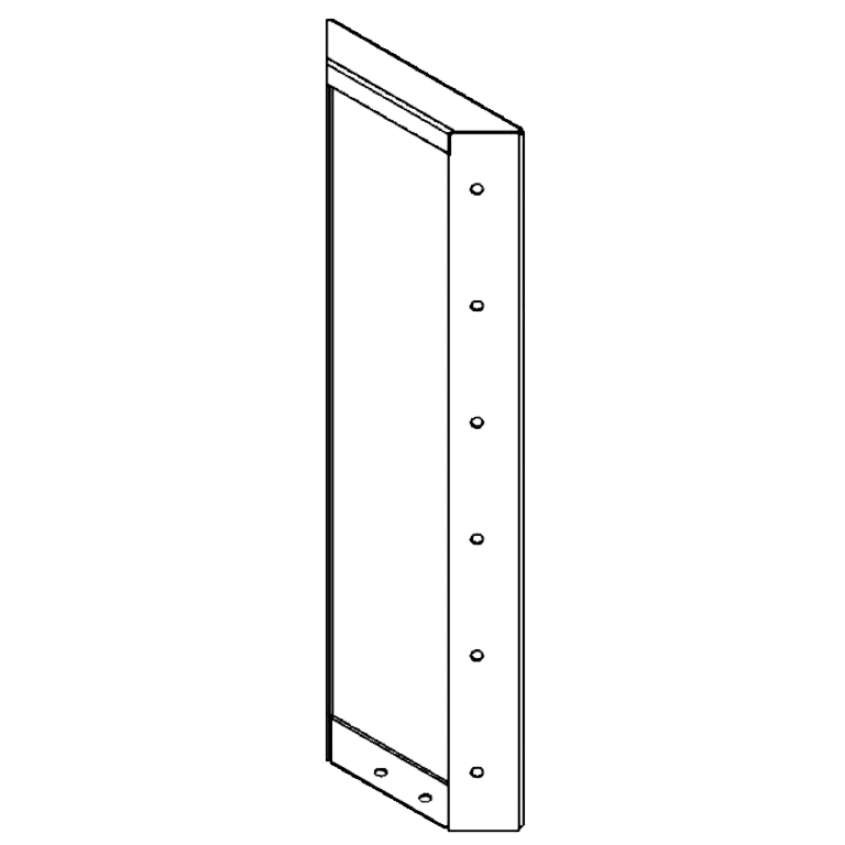 Milteliniu būdu dengtas plieninis skydas 60 x 20 cm