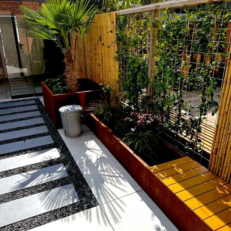 Corten plieno lauko vazonas Teksasas xxl 500 x 50 cm
