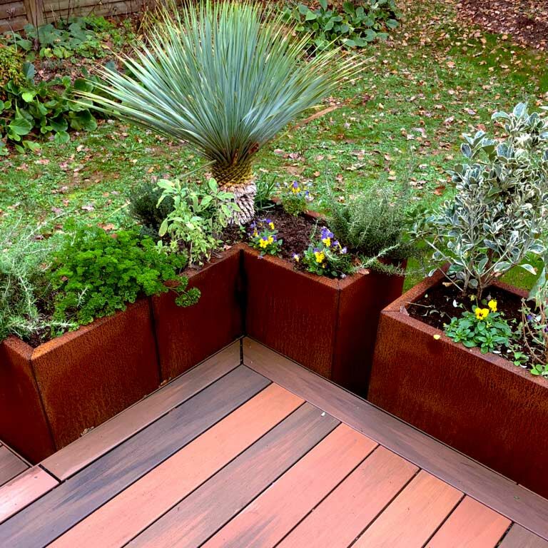 Corten plieno lauko vazonas Kansas 40