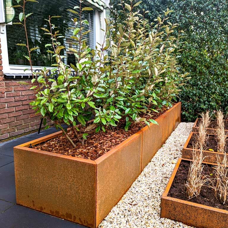 Corten plieno lauko vazonas Texas xxl 320 x 60 cm