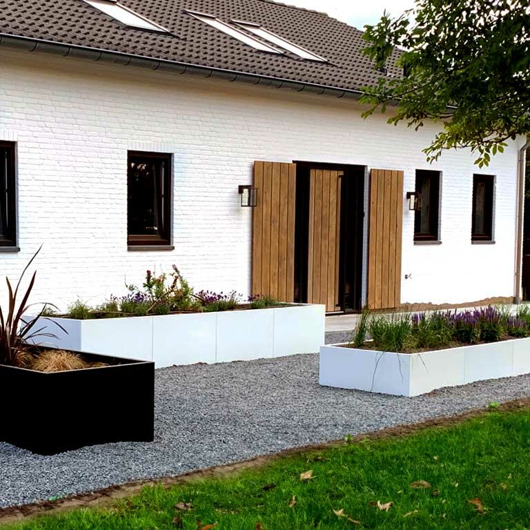Milteliniu būdu dengtas plieninis lauko vazonas Teksasas xxl 500 x 120 cm