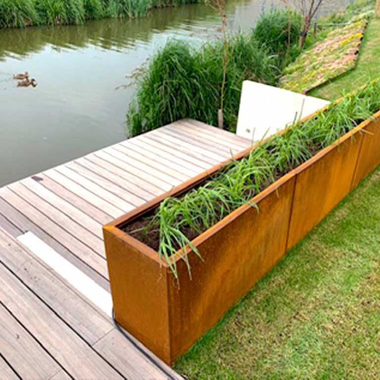 Corten plieno lauko vazonas Texas xxl 400 x 40 cm