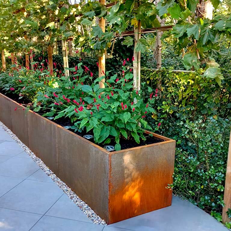 Corten plieno lauko vazonas Texas xxl 500 x 30 cm