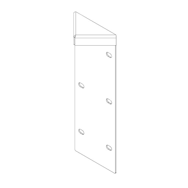 Kampinis elementas korteninis plienas 180° 30 cm