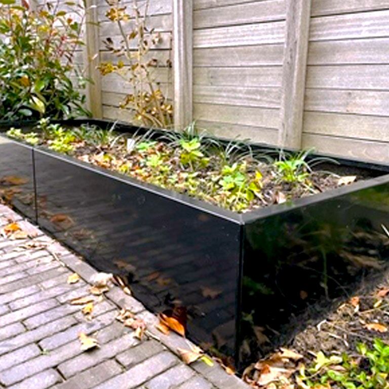 Milteliniu būdu dengtas plieninis lauko vazonas Texas xxl 480 x 80 cm