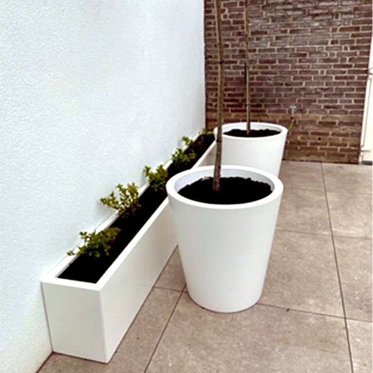 Milteliniu būdu dengtas plieninis lauko vazonas Texas xxl 300 x 30 cm