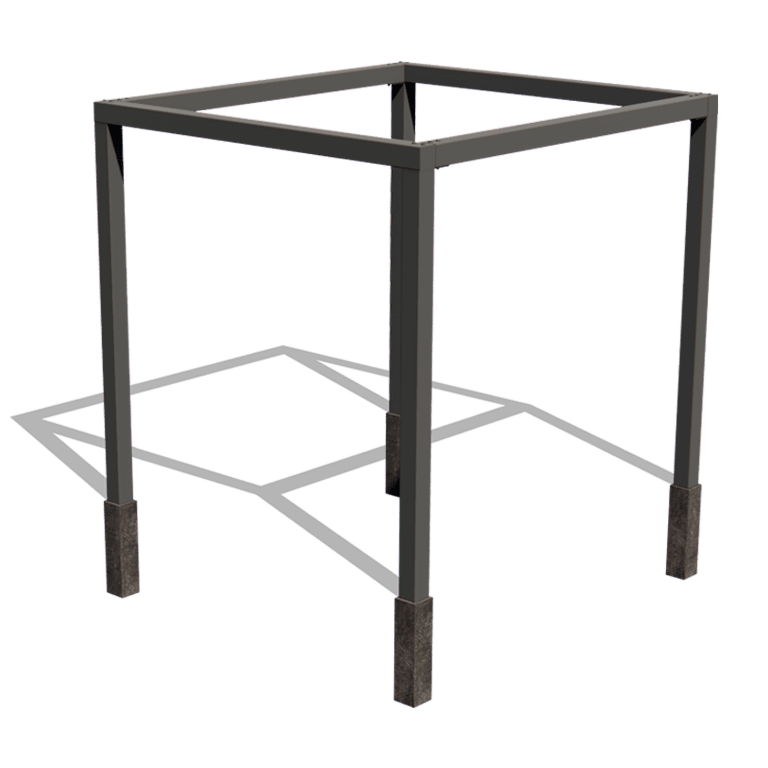 Milteliniu būdu dengta plieninė pergola sąranka kvadratas 274 x 250 cm