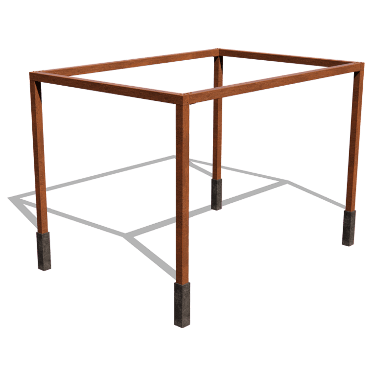 Corten plieno pergola sąranka kvadratas 424 x 300 cm