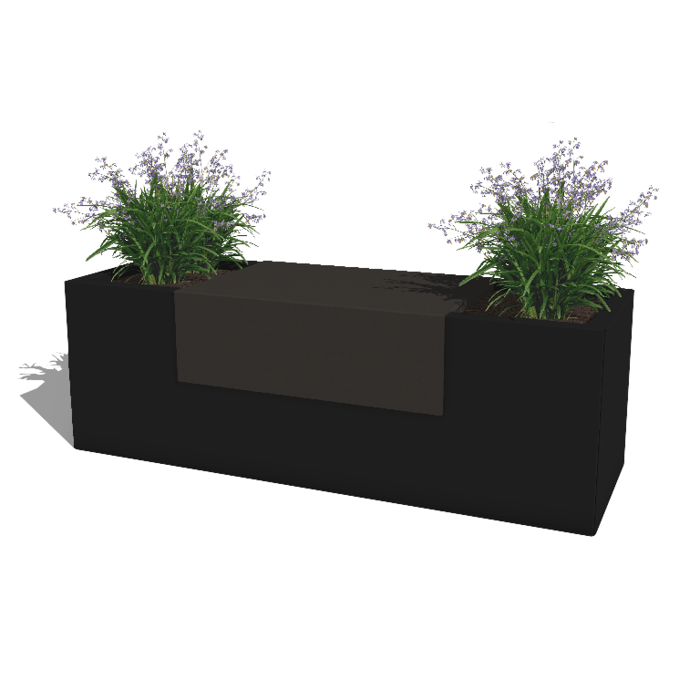 Milteliniu būdu dengtas plieninis lauko vazonas platforma 60 x 41 x 20 cm