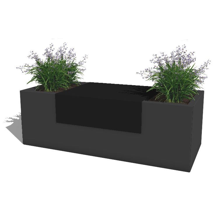 Milteliniu būdu dengtas plieninis lauko vazonas platforma 60 x 51 x 20 cm