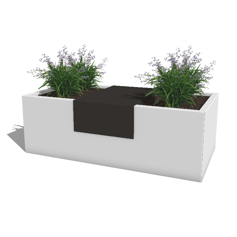 Milteliniu būdu dengtas plieninis lauko vazonas platforma 40 x 61 x 20 cm