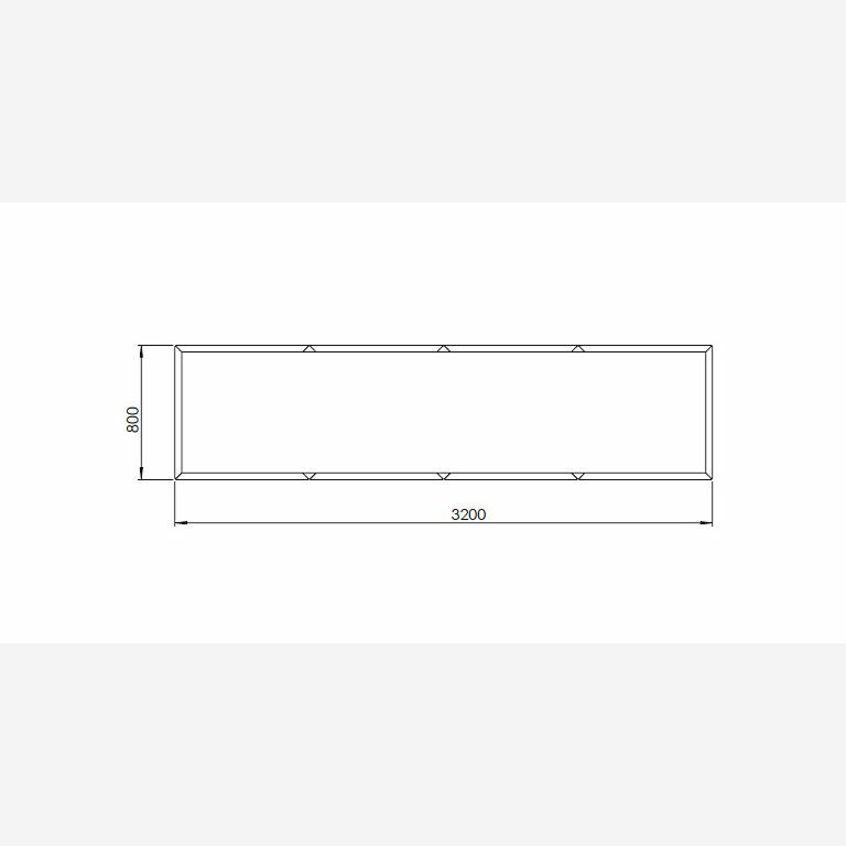 Milteliniu būdu dengtas plieninis lauko vazonas Texas xxl 320 x 80 cm