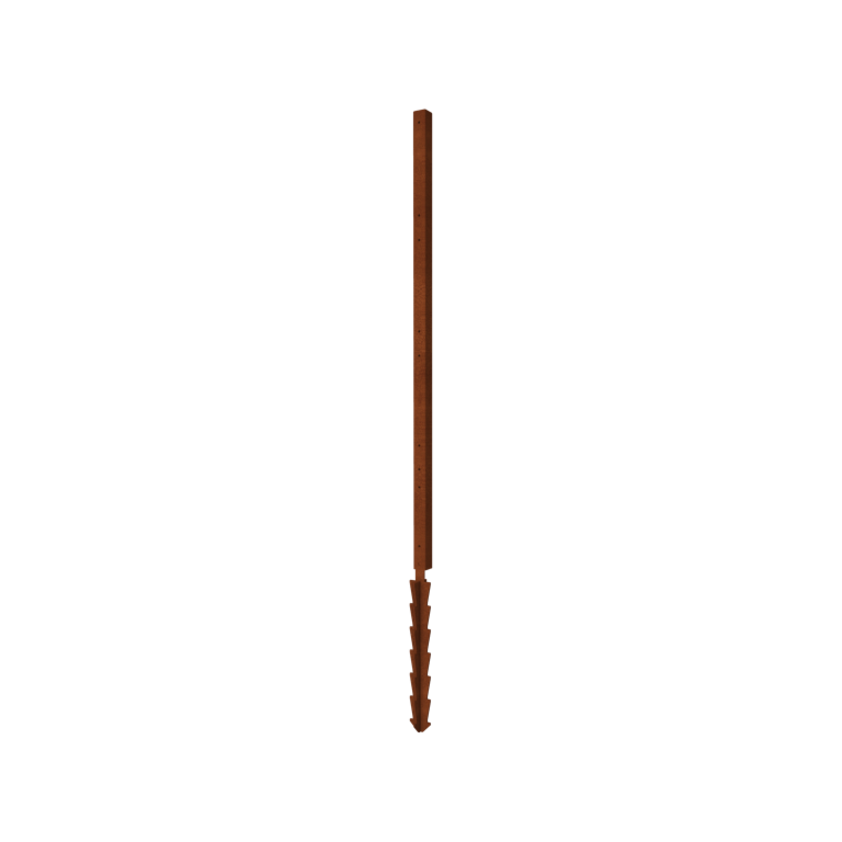 Corten plieno tvora H tarpinis stulpas su žemės kaiščiu 190 x 6 x 6 cm