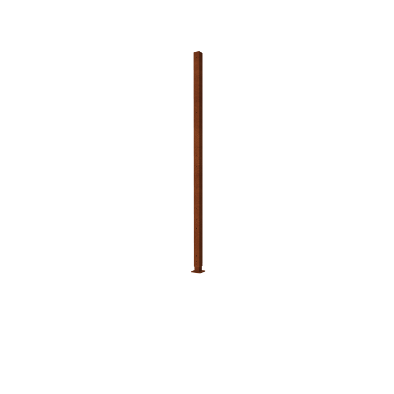 Corten plieno tvora H tarpinis stulpas su pagrindu 190 x 6 x 6 cm