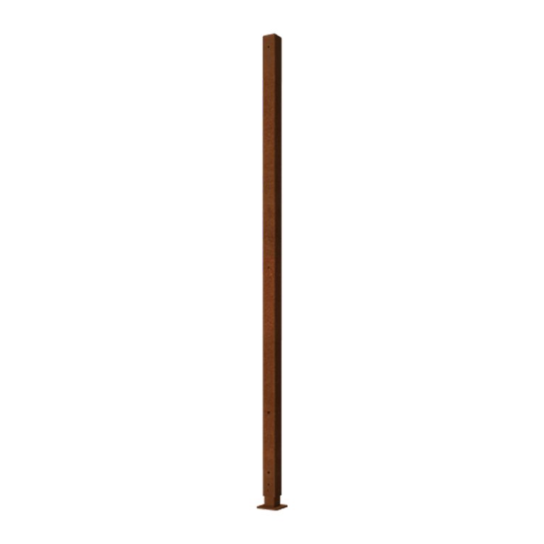 Corten plieno stovas plokščias pagrindas 190 x 6 x 6 cm kampas