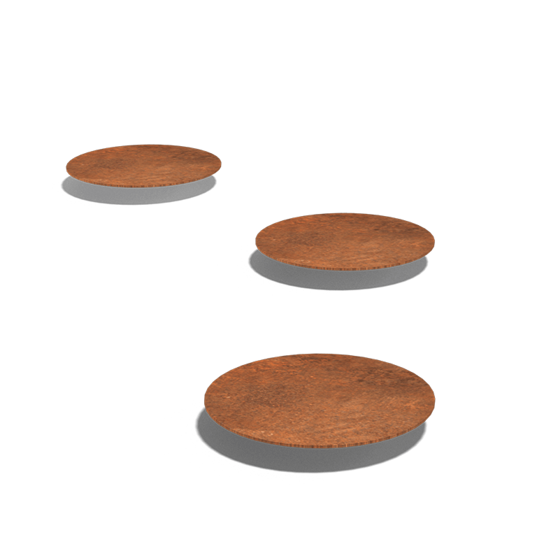 Corten plieno pakopa plytelė Apvalus 25