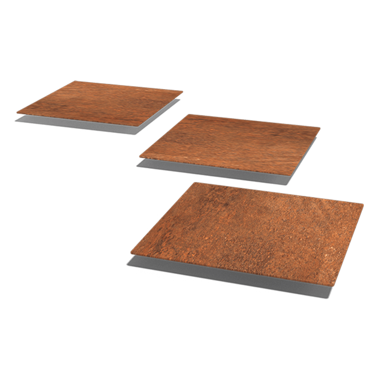 Corten plieno pakopa plytelė Kvadratas 40 x 40 cm