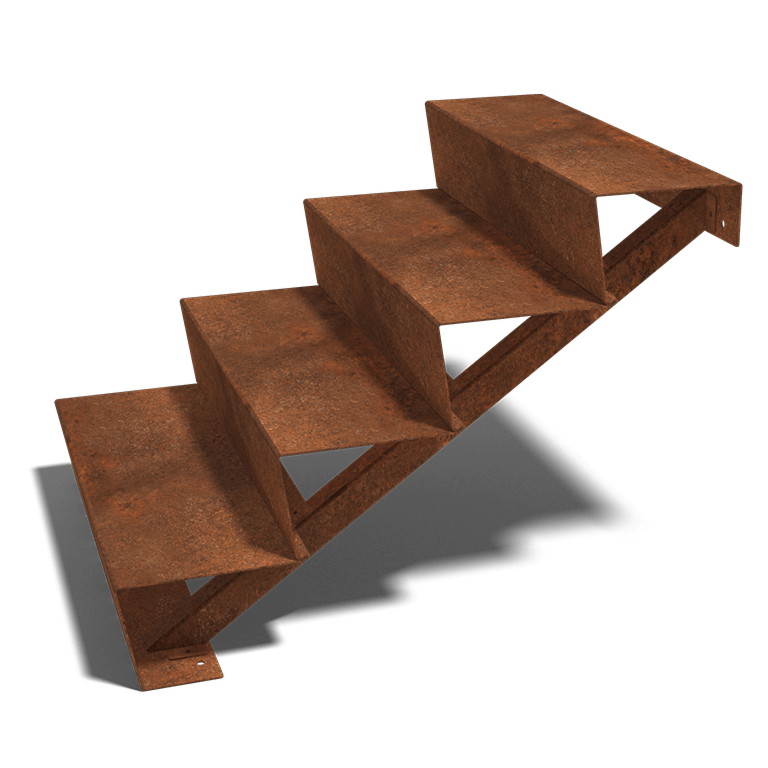 Corten plieno lauko laiptai New York 4 laipteliai (plotis 80 cm)