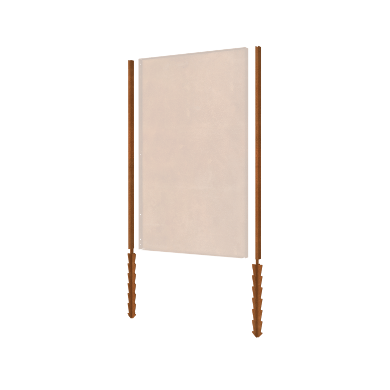 Corten plieno stovas tiesus atraminis kaištis su 190 x 6 x 3 cm