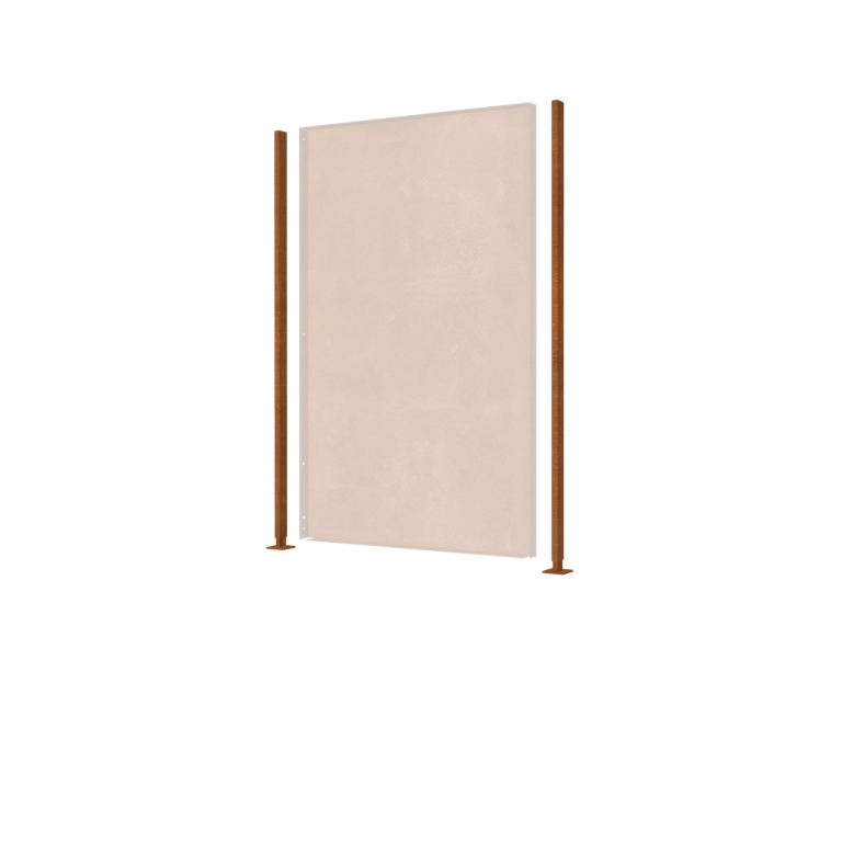 Corten plieno stovas tiesus plokščias pagrindas su 190 x 6 x 3 cm