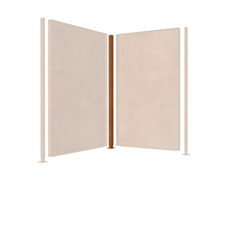 Corten plieno stovas plokščias pagrindas 190 x 6 x 6 cm kampas