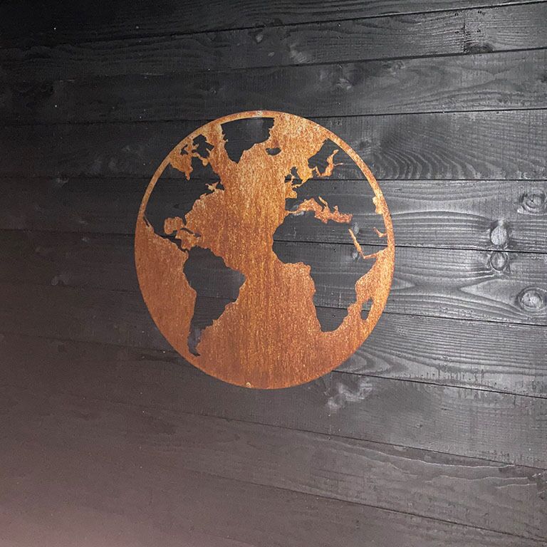 Corten plieno sienų dekoracijos Gaublys